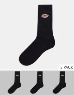 Dickies Valley Grove 3 Pack Socks In Black For Women -Dickies Shop 203443380 1 black 1