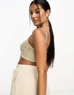 Dickies Oak Grove Bralette In Sand Towelling For Women Desert Sand -Dickies Shop 204469588 3