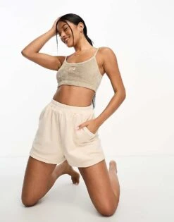 Dickies Oak Grove Bralette In Sand Towelling For Women Desert Sand -Dickies Shop 204469588 4