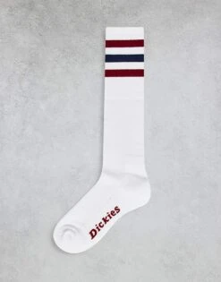 Dickies Lutak Socks In Red Stripe For Women