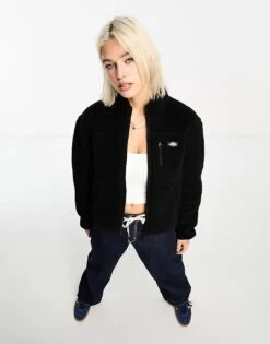 Dickies Mount Hope Fleece Jacket In Black For Women