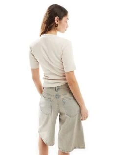 Dickies Marysville Ribbed T-shirt In Stone For Women Whitecap Gray -Dickies Shop 205036453 4