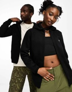 Dickies Oakport Zip Hoodie In Black For Unisex