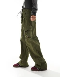 Dickies Jackson Cargo Trousers In Dark Khaki For Women Military Gr -Dickies Shop 205917898 3