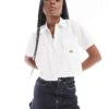 Dickies Cropped Work Shirt With Pockets In White For Women -Dickies Shop 205918362 1 white