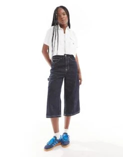 Dickies Cropped Work Shirt With Pockets In White For Women -Dickies Shop 205918362 3