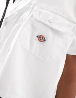 Dickies Cropped Work Shirt With Pockets In White For Women -Dickies Shop 205918362 4