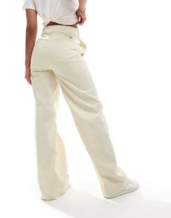 Dickies Wide Leg Work Trousers In Cream For Women Whitecap Gray -Dickies Shop 205918400 4
