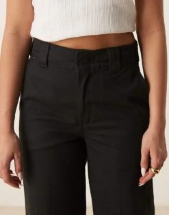Dickies Wide Leg Work Trousers In Black For Women -Dickies Shop 205918651 4