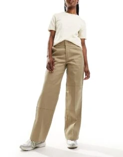 Dickies Double Knee Trousers In Beige Tan For Women Khaki -Dickies Shop 205918860 1 khaki 1