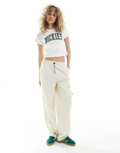 Dickies Aitken Cropped T-shirt In Off White For Women Cloud -Dickies Shop 205918893 4