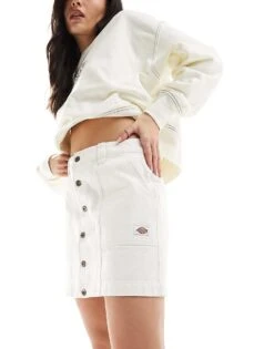 Dickies Denim Skirt In White For Women -Dickies Shop 205918990 3