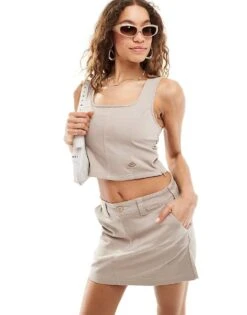 Dickies Meriden Mini Skirt Co-ord In Light Tan For Women Sandstone -Dickies Shop 205919101 3