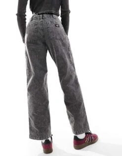 Dickies Newington Washed Trousers With Pocket Detailing In Black For Women Acid Wash Black -Dickies Shop 205919740 5