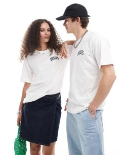Dickies Aitken Left Chest Logo T-shirt In White And Dark Green For Unisex -Dickies Shop 206605882 3
