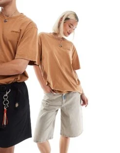 Dickies Newington Short Sleeved T-shirt In Washed Brown For Unisex -Dickies Shop 206606018 1 brown 1