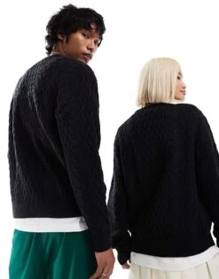 Dickies Seasonal Knitted Tonal Logo Jumper In Black For Unisex -Dickies Shop 206606497 3