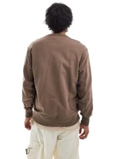 Dickies Aitken Left Chest Logo Sweatshirt In Brown And Off White For Unisex -Dickies Shop 206606514 3