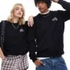 Dickies Aitken Left Chest Logo Sweatshirt In Black And Plum For Unisex -Dickies Shop 206606537 1 black