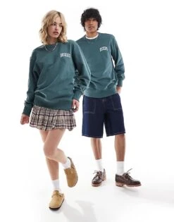 Dickies Aitken Left Chest Logo Sweatshirt In Dark Green And Blue For Unisex Mid Blue 11 Dickies Aitken Left Chest Logo Sweatshirt In Dark Green And Blue For Unisex Mid Blue -Dickies Shop 206606689 1 midblue 1