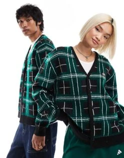 Dickies Knitted Plaid Cardigan In Black And Green For Unisex 11 Dickies Knitted Plaid Cardigan In Black And Green For Unisex -Dickies Shop 206606792 1 black 1