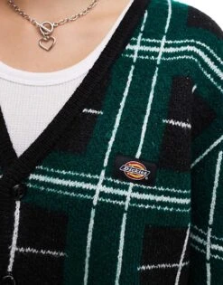 Dickies Knitted Plaid Cardigan In Black And Green For Unisex 9 Dickies Knitted Plaid Cardigan In Black And Green For Unisex -Dickies Shop 206606792 3