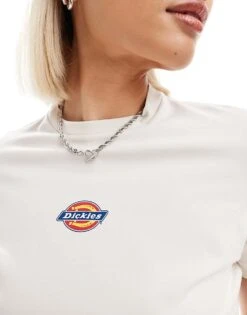 Dickies Maple Valley Cropped T-shirt In Off White For Women -Dickies Shop 206672312 4