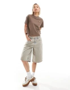 Dickies Oakport Boxy Cropped T-shirt In Brown For Women -Dickies Shop 206672340 3