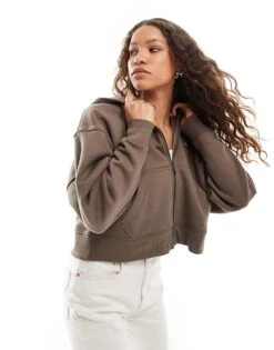 Dickies Oakport Zip Hoodie In Brown For Women