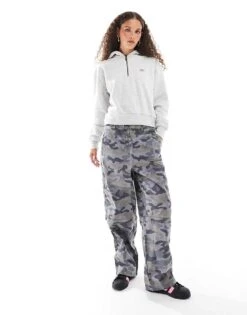 Dickies Seasonal Quarter Zip Hooded Jumper In Light Grey For Women -Dickies Shop 206672354 2