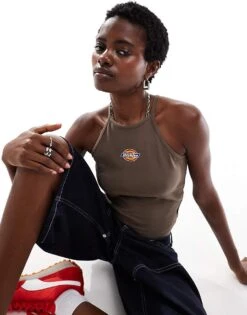Dickies Chain Lake Vest In Brown- Exclusive To Asos For Women