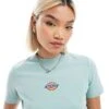 Dickies Maple Valley Cropped T-shirt In Blue For Women Mid Blue