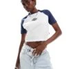 Dickies Sodaville Short Sleeve Cropped T-shirt In Navy And White- Exclusive To Asos For Women -Dickies Shop 206672459 1 white