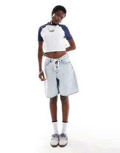 Dickies Sodaville Short Sleeve Cropped T-shirt In Navy And White- Exclusive To Asos For Women -Dickies Shop 206672459 2