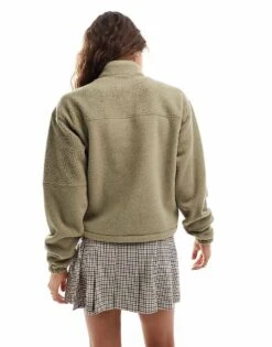 Dickies Polar And Sherpa Fleece With Quarter Zip In Khaki Green For Women -Dickies Shop 206672466 3