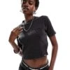 Dickies Newington Cropped Short Sleeve T-shirt In Washed Black For Women -Dickies Shop 206672494 1 black