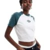 Dickies Sodaville Short Sleeve Cropped T-shirt In Dark Green And White- Exclusive To Asos For Women -Dickies Shop 206672501 1 white