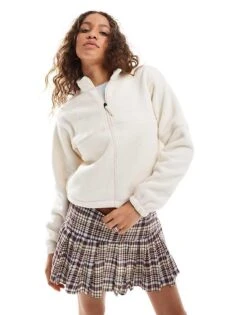 Dickies Polar And Sherpa Fleece With Quarter Zip In Off White For Women