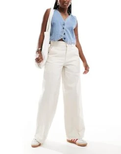 Dickies Grove Hill Wide Leg Trousers In Off White- Exclusive To Asos For Women -Dickies Shop 206695264 1 white 1