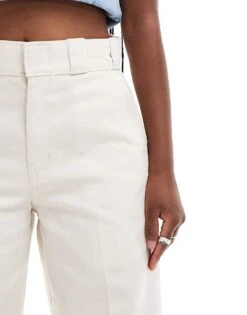 Dickies Grove Hill Wide Leg Trousers In Off White- Exclusive To Asos For Women -Dickies Shop 206695264 5