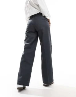 Dickies Grove Hill Wide Leg Trousers In Dark Grey- Exclusive To Asos For Women -Dickies Shop 206695324 2