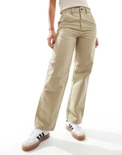 Dickies Duck Canvas Trousers In Light Tan For Women