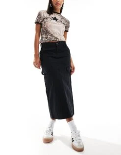 Dickies Seasonal Maxi Cargo Skirt In Black For Women