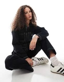 Dickies Vale Coverall Long Sleeved Jumpsuit In Black For Women -Dickies Shop 206695848 3