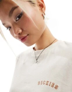 Dickies Saltville Cropped T-shirt In Beige For Women -Dickies Shop 206718764 3