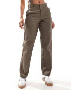 Dickies 874 Straight Fit Trousers In Brown For Women