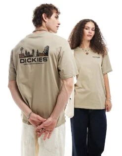 Dickies Bridger Town Back Print T-shirt In Khaki For Unisex