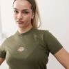 Dickies Maple Valley Long Line Baby Tee In Khaki Green For Women Military Green -Dickies Shop 207711201 1 militarygreen