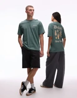Dickies Deep Rooted Graphic Back Print T-shirt In Dark Green- Exclusive To ASOS For Unisex