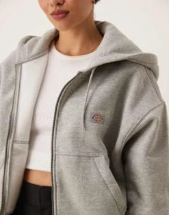 Dickies Oakport Zip Hoodie In Grey Marl For Women Light Grey -Dickies Shop 207722763 3